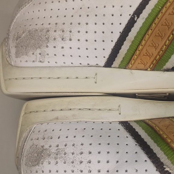 Louis Vuitton White Perforated Leather Bastia Sneakers Size Mens 7 - Picture 9 of 15